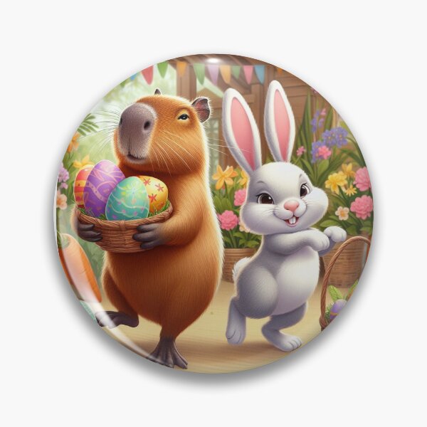 Item preview, Capybara Celebrates Easter with Little Bunny5 designed and sold by Capybara Art Lover.