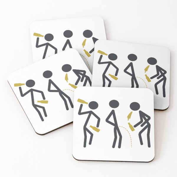 Item preview, Stick figures drink alcohol, urinate and puke on Malle designed and sold by Ecmoprints.