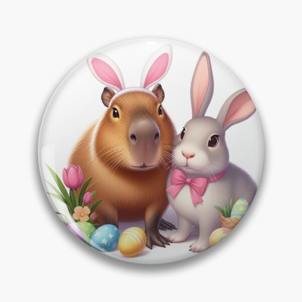 Item preview, Capybara Celebrates Easter with Little Bunny6 designed and sold by Capybara Art Lover.
