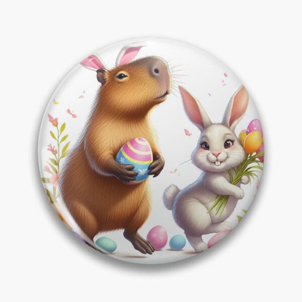 Item preview, Capybara Celebrates Easter with Little Bunny9 designed and sold by Capybara Art Lover.