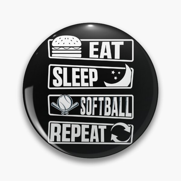 Item preview, Eat Sleep Softball Repeat Funny Teens Girls Boys Kids Men designed and sold by 07Art.
