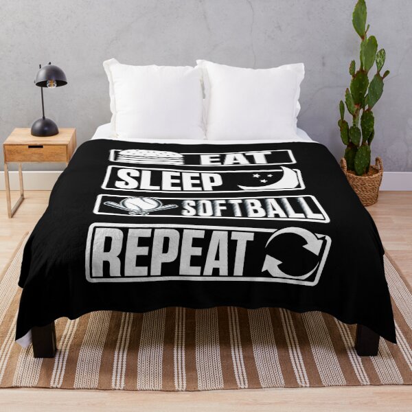 Item preview, Eat Sleep Softball Repeat Funny Teens Girls Boys Kids Men designed and sold by 07Art.