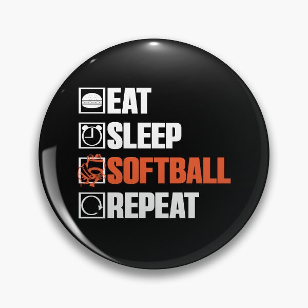 Item preview, Eat Sleep Softball Repeat Funny Teens Girls Boys Kids Men designed and sold by 07Art.