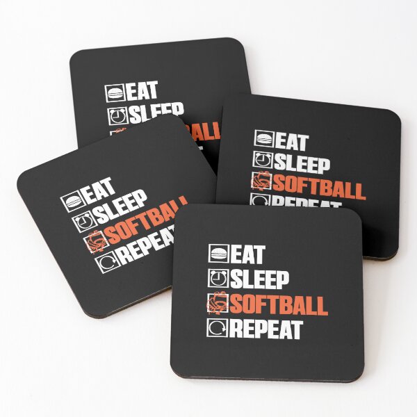 Item preview, Eat Sleep Softball Repeat Funny Teens Girls Boys Kids Men designed and sold by 07Art.