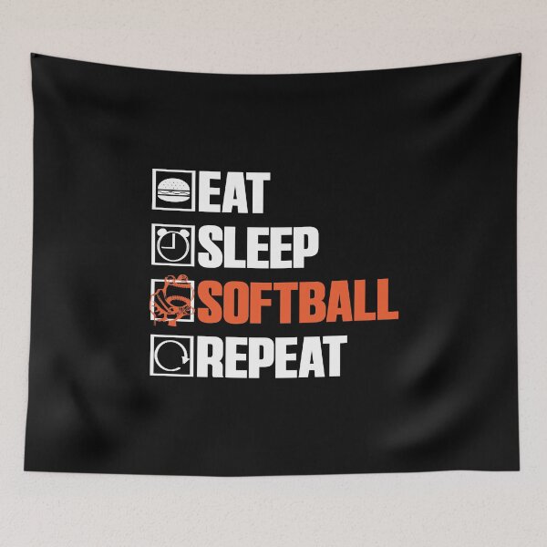 Item preview, Eat Sleep Softball Repeat Funny Teens Girls Boys Kids Men designed and sold by 07Art.
