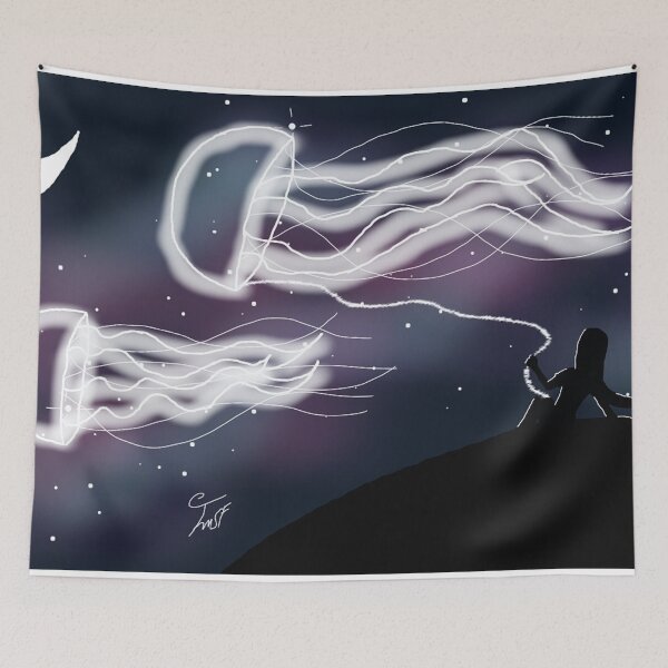 Item preview, Girl with space jellyfish  designed and sold by Mintystarsfan.