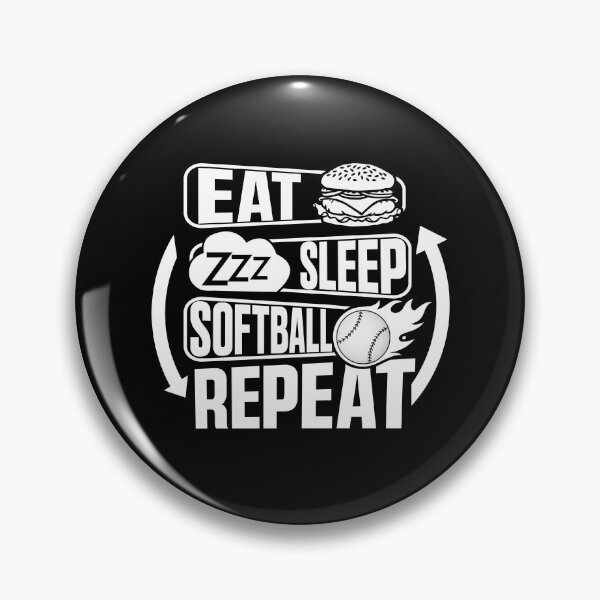 Item preview, Eat Sleep Softball Repeat Funny Teens Girls Boys Kids Men designed and sold by 07Art.