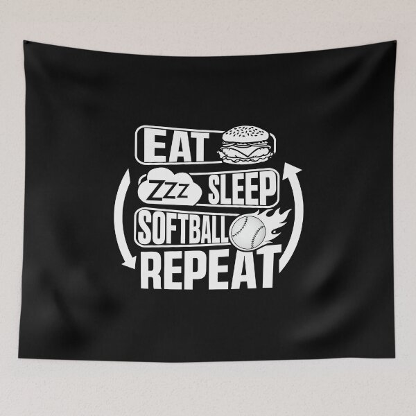 Item preview, Eat Sleep Softball Repeat Funny Teens Girls Boys Kids Men designed and sold by 07Art.