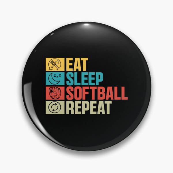 Item preview, Eat Sleep Softball Repeat Funny Teens Girls Boys Kids Men designed and sold by 07Art.