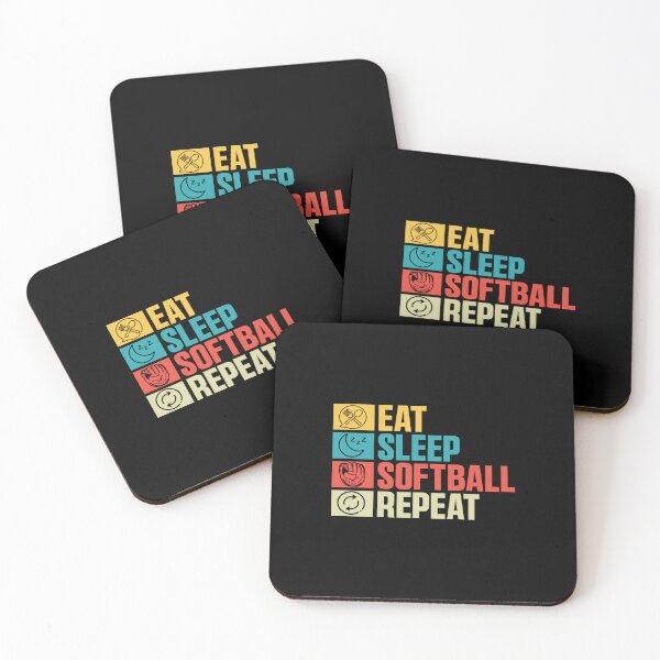 Item preview, Eat Sleep Softball Repeat Funny Teens Girls Boys Kids Men designed and sold by 07Art.