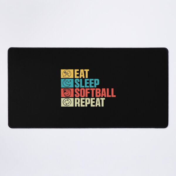 Item preview, Eat Sleep Softball Repeat Funny Teens Girls Boys Kids Men designed and sold by 07Art.