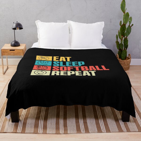 Item preview, Eat Sleep Softball Repeat Funny Teens Girls Boys Kids Men designed and sold by 07Art.