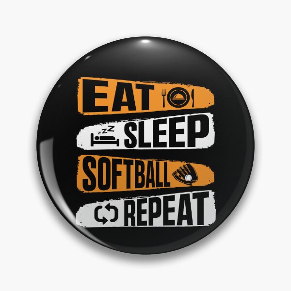 Item preview, Eat Sleep Softball Repeat Funny Teens Girls Boys Kids Men designed and sold by 07Art.