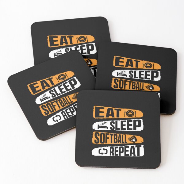 Item preview, Eat Sleep Softball Repeat Funny Teens Girls Boys Kids Men designed and sold by 07Art.