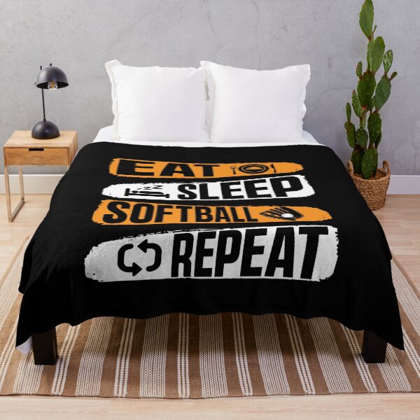 Item preview, Eat Sleep Softball Repeat Funny Teens Girls Boys Kids Men designed and sold by 07Art.