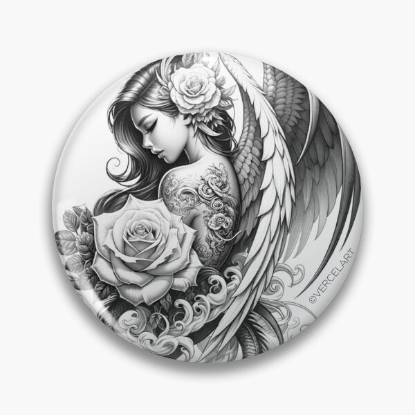 Artikelvorschau, Weibliches Engel Tattoo Design entworfen und verkauft von avercelart.