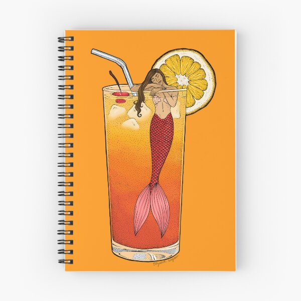 Item preview, Tequila Sunrise Mermaid Cocktail Illustration designed and sold by Elizabeth Weglein.