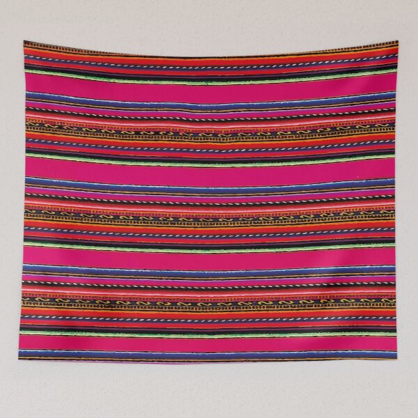 Item preview, Bright pink maximalist decor boho chic poncho serape blanket designed and sold by T-Mex.