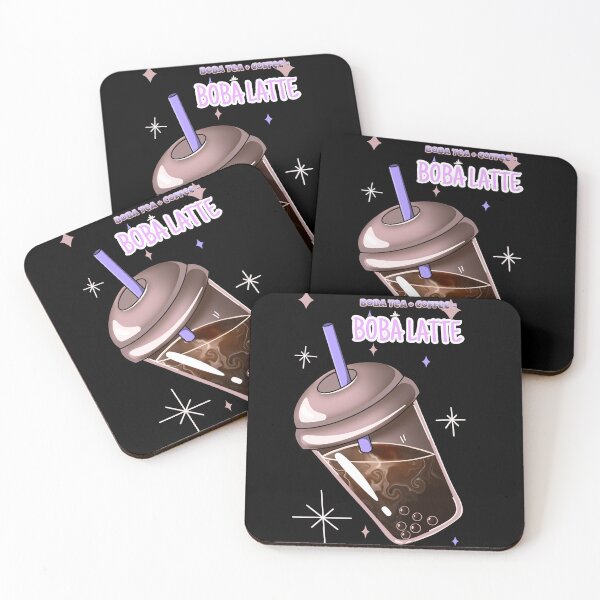 Item preview, Boba Tea + Coffee = Boba Latte (black background) designed and sold by MptR.