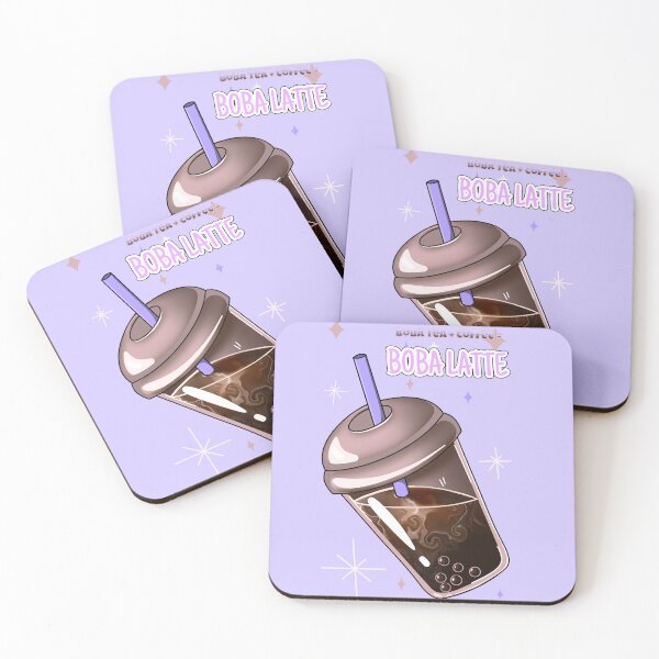 Item preview, Boba Tea + Coffee = Boba Latte (lavender background) designed and sold by MptR.