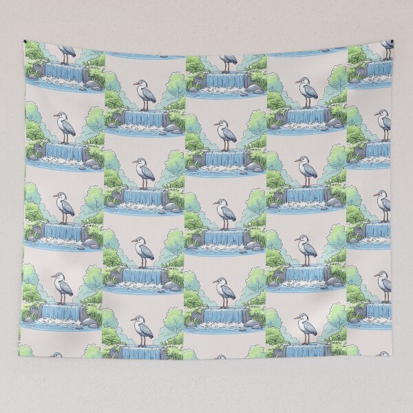 Item preview, Falling Water Heron designed and sold by LemuellTrends.