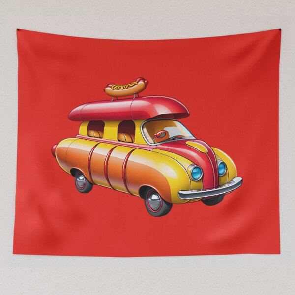 Item preview, Funny Concept Cartoon Hotdog Car designed and sold by TheArtOfPat.