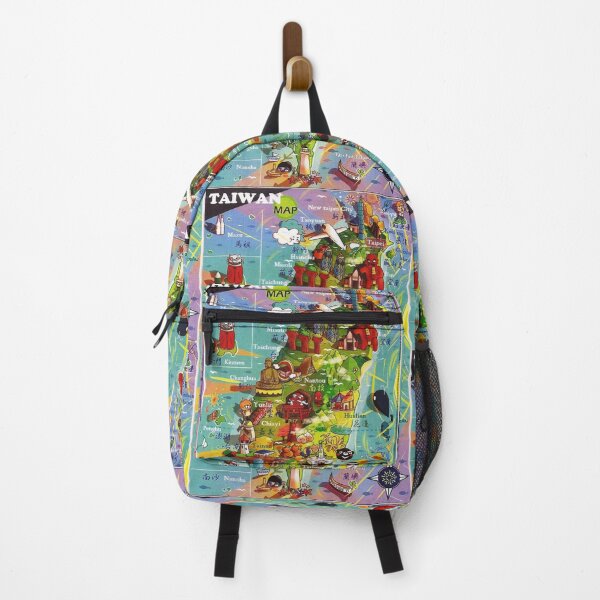 Item preview, Taiwan - Republic of Formosa - Kawaii Colourful Artistic Tourist Map Showing Major Land Marks designed and sold by TheHappyK.
