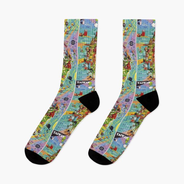 Item preview, Taiwan - Republic of Formosa - Kawaii Colourful Artistic Tourist Map Showing Major Land Marks  designed and sold by TheHappyK.