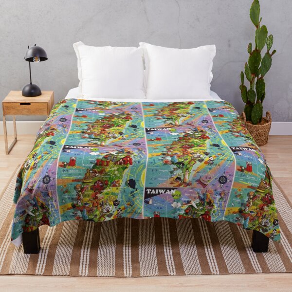 Item preview, Taiwan - Republic of Formosa - Kawaii Colourful Artistic Tourist Map Showing Major Land Marks  designed and sold by TheHappyK.