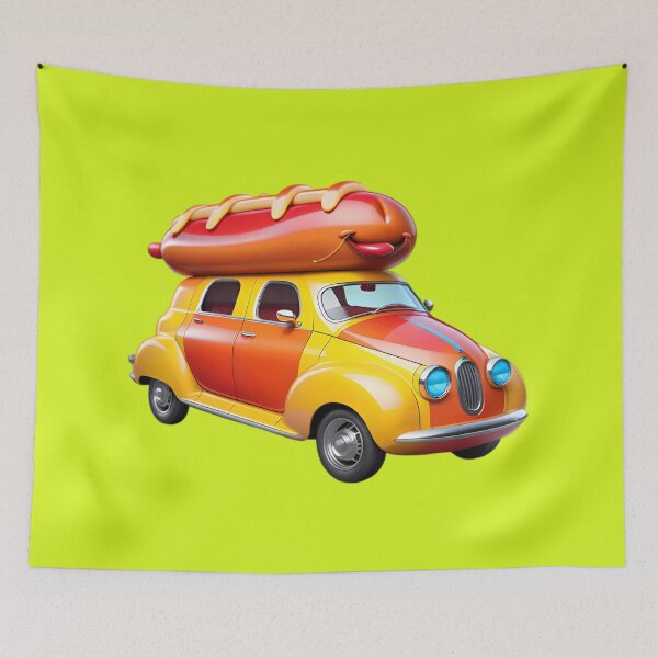 Item preview, Funny Concept Cartoon Hotdog Car designed and sold by TheArtOfPat.