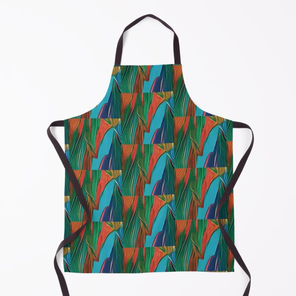 Item preview, Light Blue and Greenish-Red Curtain designed and sold by OlgaStudio.