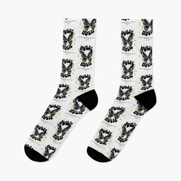 Item preview, HOUSE MUSIC  - Butterfly Y2K Steez (black/lime)  designed and sold by Discothreadz.