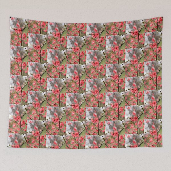 Item preview, Cool Crisscross of Pink Flowering Quince Branches designed and sold by Georgia Mizuleva.