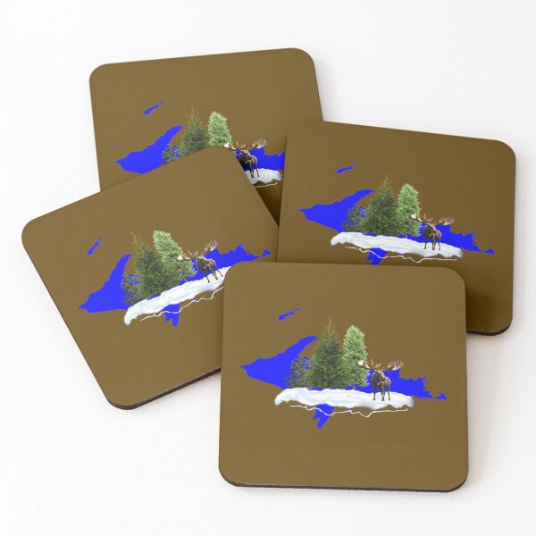 Item preview, Upper peninsula moose and winter landscape designed and sold by EzrasTrinkets.