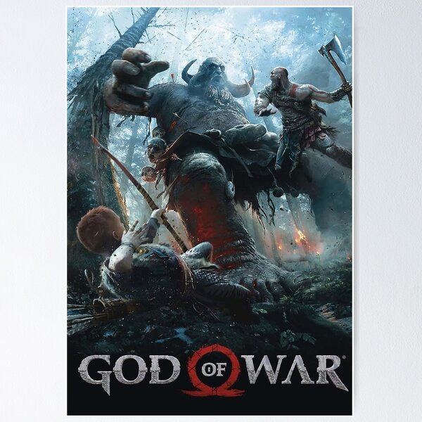 Vista previa del artículo con la obra «Luchando contra Kratos», diseñado y vendido por davenports.