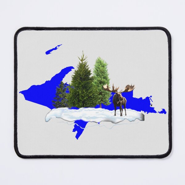 Item preview, Upper peninsula moose and winter landscape designed and sold by EzrasTrinkets.
