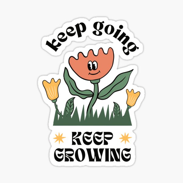 Item preview, Keep Going - Keep Growing | Aesthetic Flower Illustration | Pastel Pink Background designed and sold by RM-Journey.