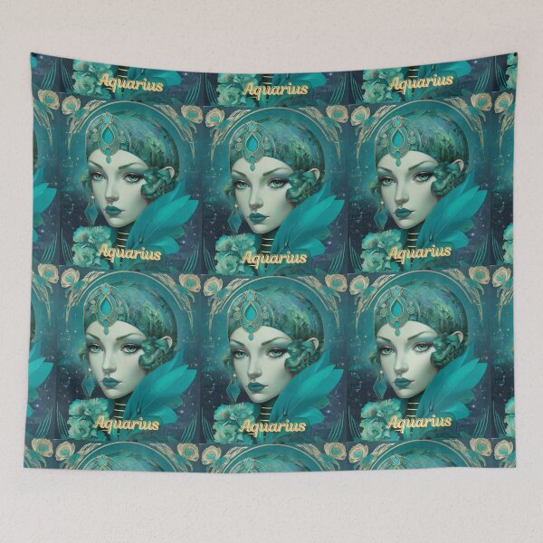 Item preview, Aquarius Portrait designed and sold by ZodiacWonders.