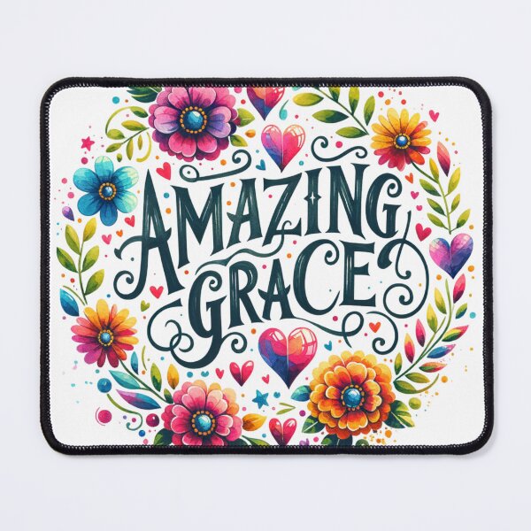 Item preview, Amazing Grace with Flowers and Hearts designed and sold by PassionforLove.