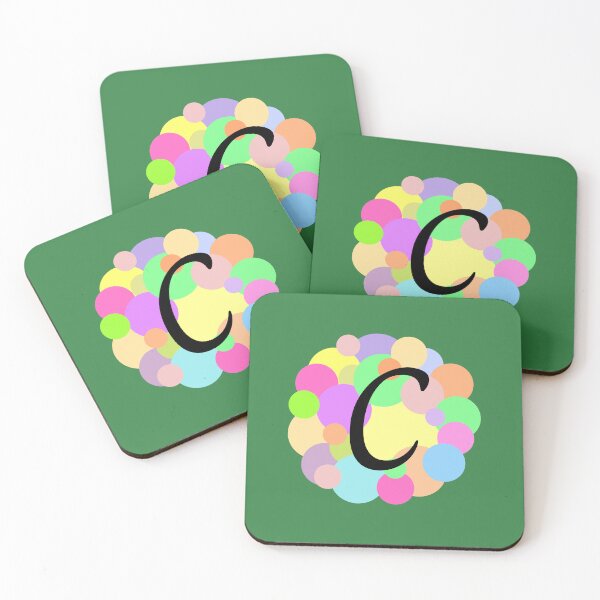 Item preview, Colorful Pastel Bubbles Upper Case Letter C Monogram designed and sold by MGonline.