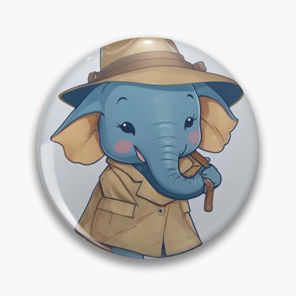 Item preview, Elephant Portrait. kawaii elephant designed and sold by ElephantVibes.
