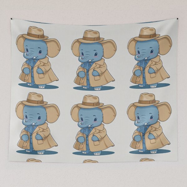 Item preview, Elephant Portrait. kawaii elephant designed and sold by ElephantVibes.