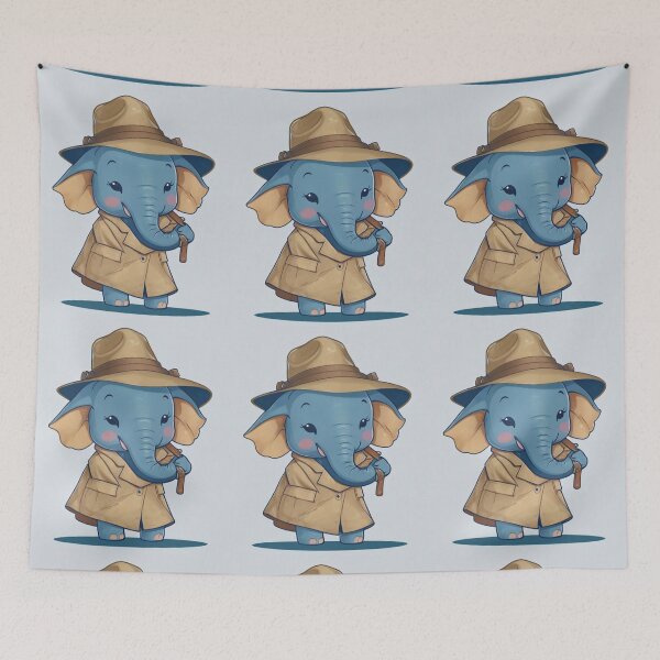 Item preview, Elephant Portrait. kawaii elephant designed and sold by ElephantVibes.