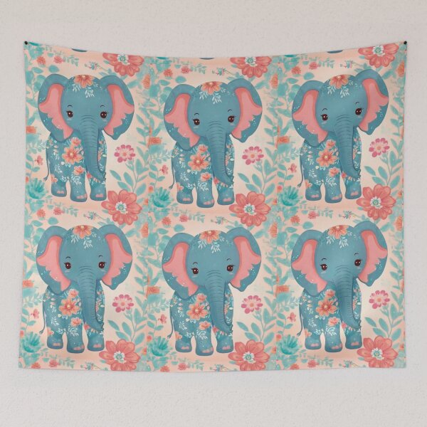Item preview, Elephant Portrait. colorful elephant designed and sold by ElephantVibes.