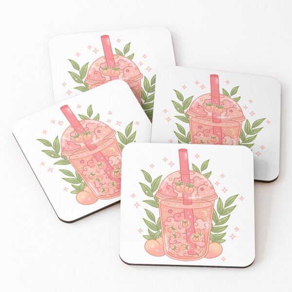 Item preview, peach boba tea designed and sold by Tenti-Q.