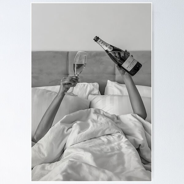 Item preview, Woman Drinking Wine in Bed designed and sold by ronaldmaxwell.