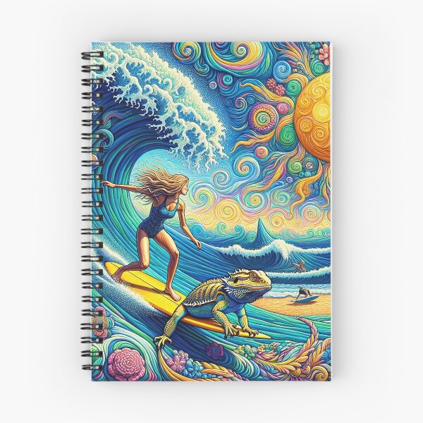 Item preview, Surfer Girl With Bearded Dragon designed and sold by bunnyboiler.