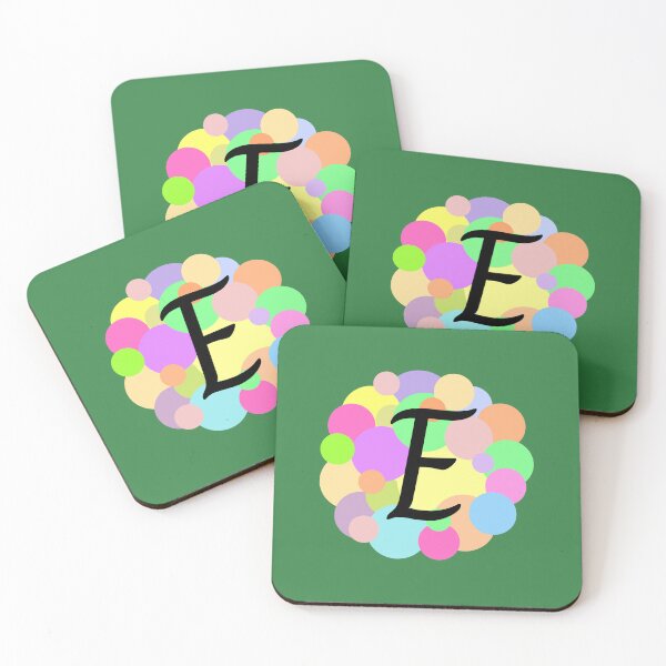 Item preview, Colorful Pastel Bubbles Upper Case Letter E Monogram designed and sold by MGonline.