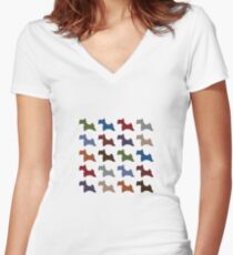abstract dog Women's Fitted V-Neck T-Shirt
