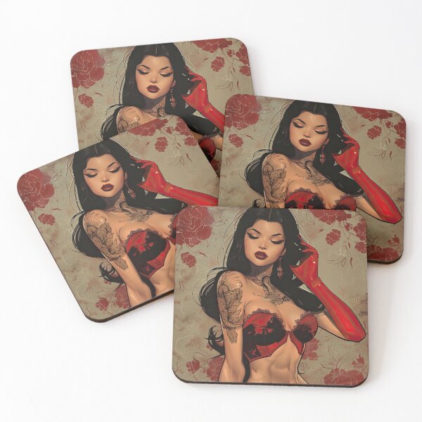Item preview, Modern Pinup - Beautiful Lady in Red designed and sold by krishutd.